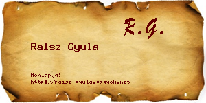 Raisz Gyula névjegykártya